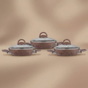 طقم قدور بيكاتا جرانيت زجاج صافلون، 6 قطع - بني شفاف product image