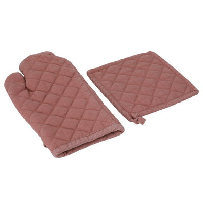 طقم قفاز + مساكة، قطن السيف غاليري، 20×20 سم ، 2 حبة - وردي product image 3