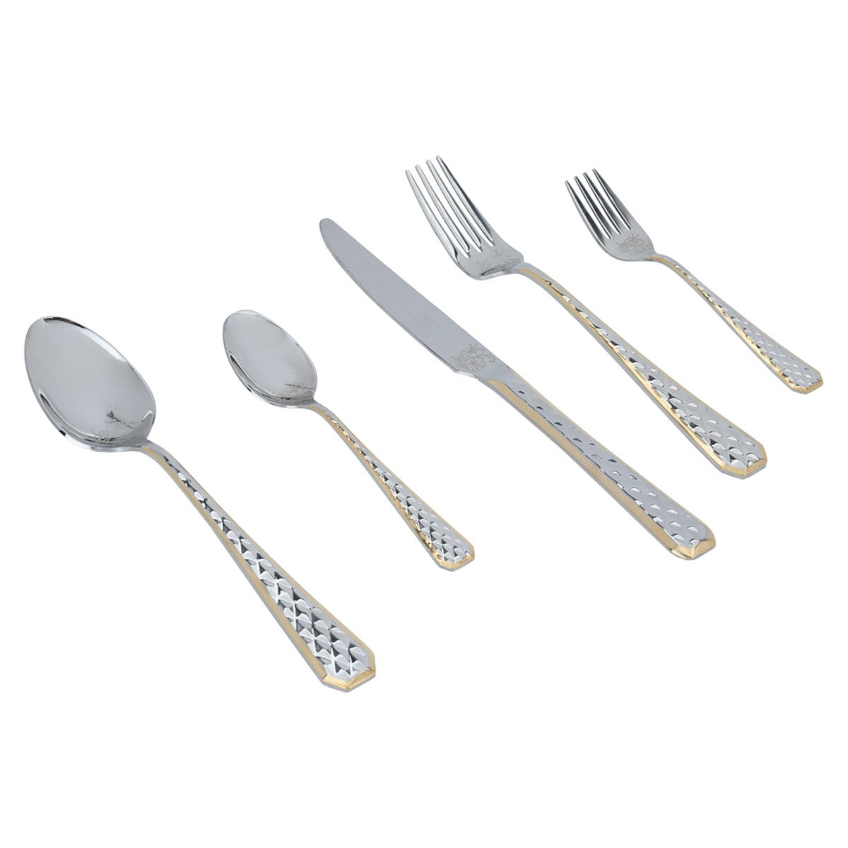 Al Saif Gallery steel spoon set, with stand, 30 pieces - silver product image 3