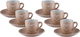 Al Saif Gallery porcelain Turkish coffee cup set, heart pattern, 12 pieces - brown product image 1