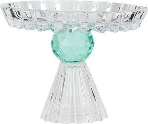 ستاند تقديم حلا زجاج السيف غاليري، قاعدة اخضر، 13.5x13.5x11 سم - شفاف product image 2