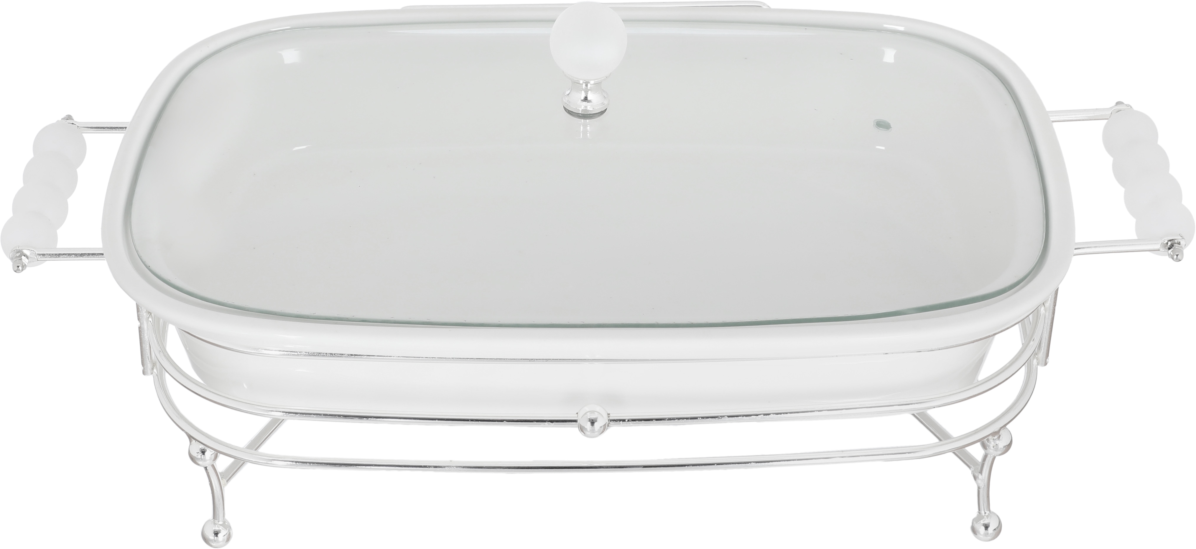 Porcelain + Steel Wahj Al Masa Heater, 16 Inch, Large Rectangle - Silver White product image 1