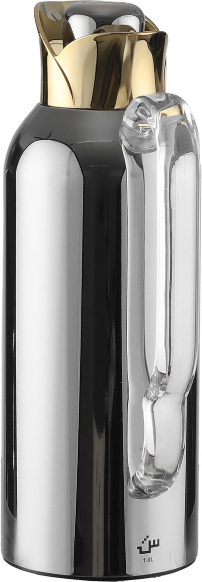 AlAl Saif Gallery Tuwaiq Thermos Set, 1/0.75 L, Glass Inner Material, Transparent Handle - Silver Gold product image 4