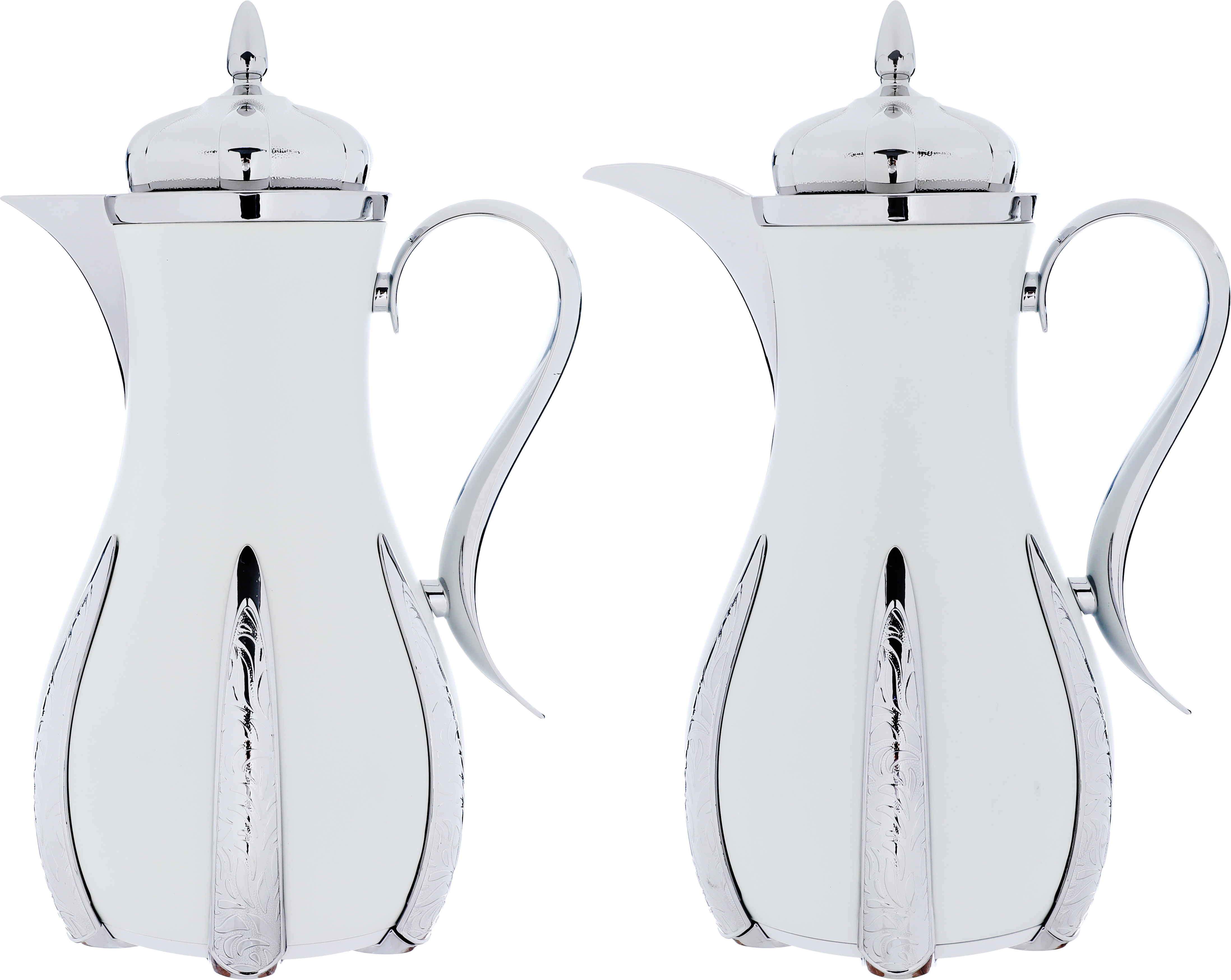 Al Saif Gallery Sana thermos set, 1 liter, thermal glass inner container, steel outer shell - white product image
