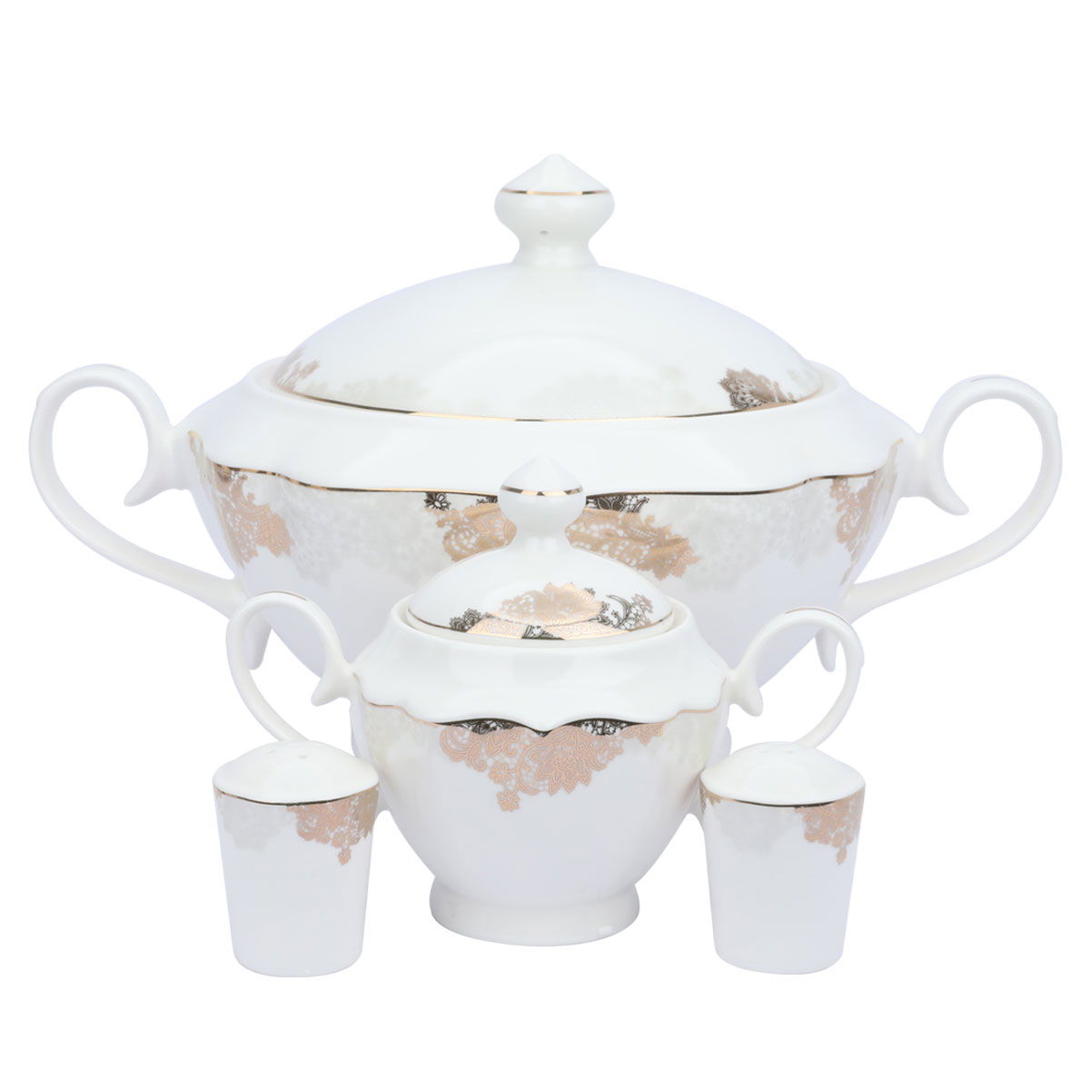 طقم سفرة بورسلان السيف غاليري، 166 قطعة - أبيض product image 2