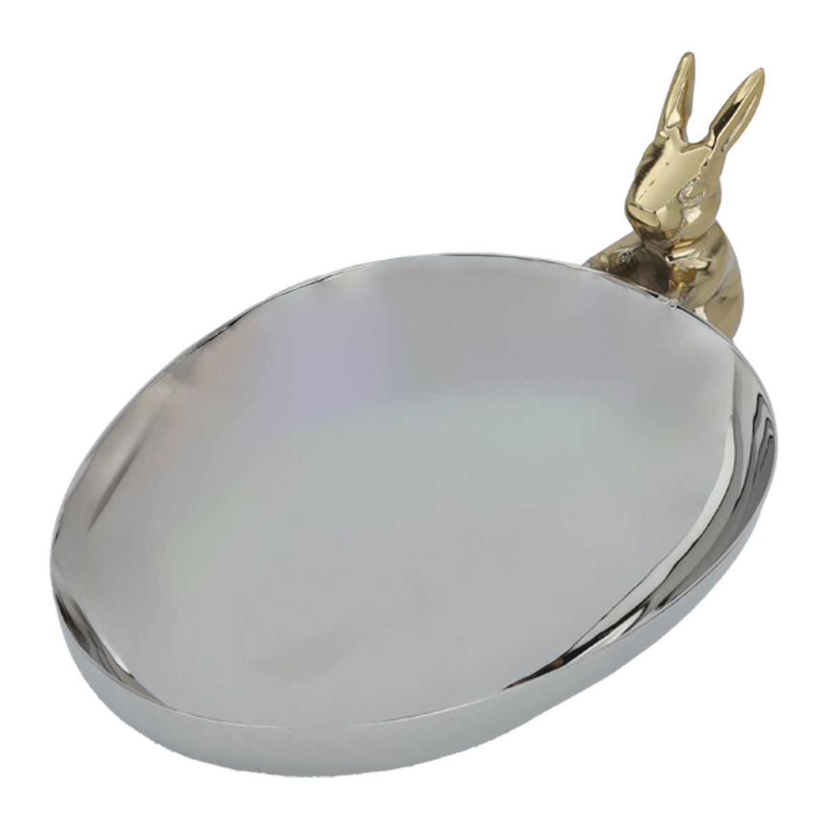 Al Saif Gallery steel serving plate, 17 x 12 x 3 cm, round - silver product image 2