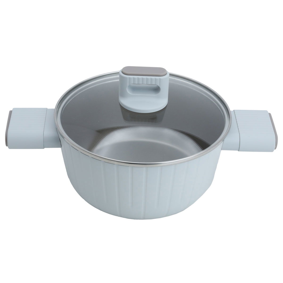طقم قدور جرانيت السيف غاليري، 7 قطع، غطاء زجاج - رمادي product image 4