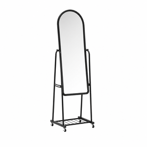 مراية ستاند زجاج، 160×40 سم، ستاند معدن - اسود product image 2