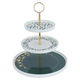 Al Saif Gallery porcelain cake stand, 3 levels, engraved, circular - white product image 2