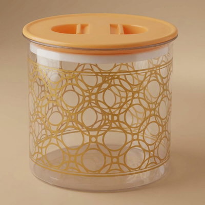 علبة بلاستيك السيف غاليري، 2 لتر، دائري، منقوش - شفاف product image 1