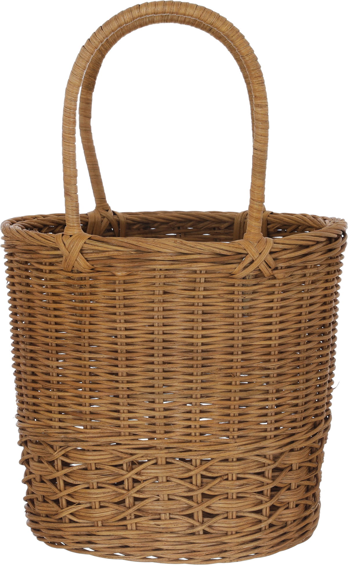 Al Saif Gallery Wicker Basket, 27.5 x 23.4 x 25.4 cm, Oval, Large, with Handle - Brown product image