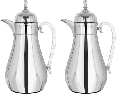 Al-Saif Gallery Al-Hanouf thermos set with tray, 3 pieces - silver product image 2