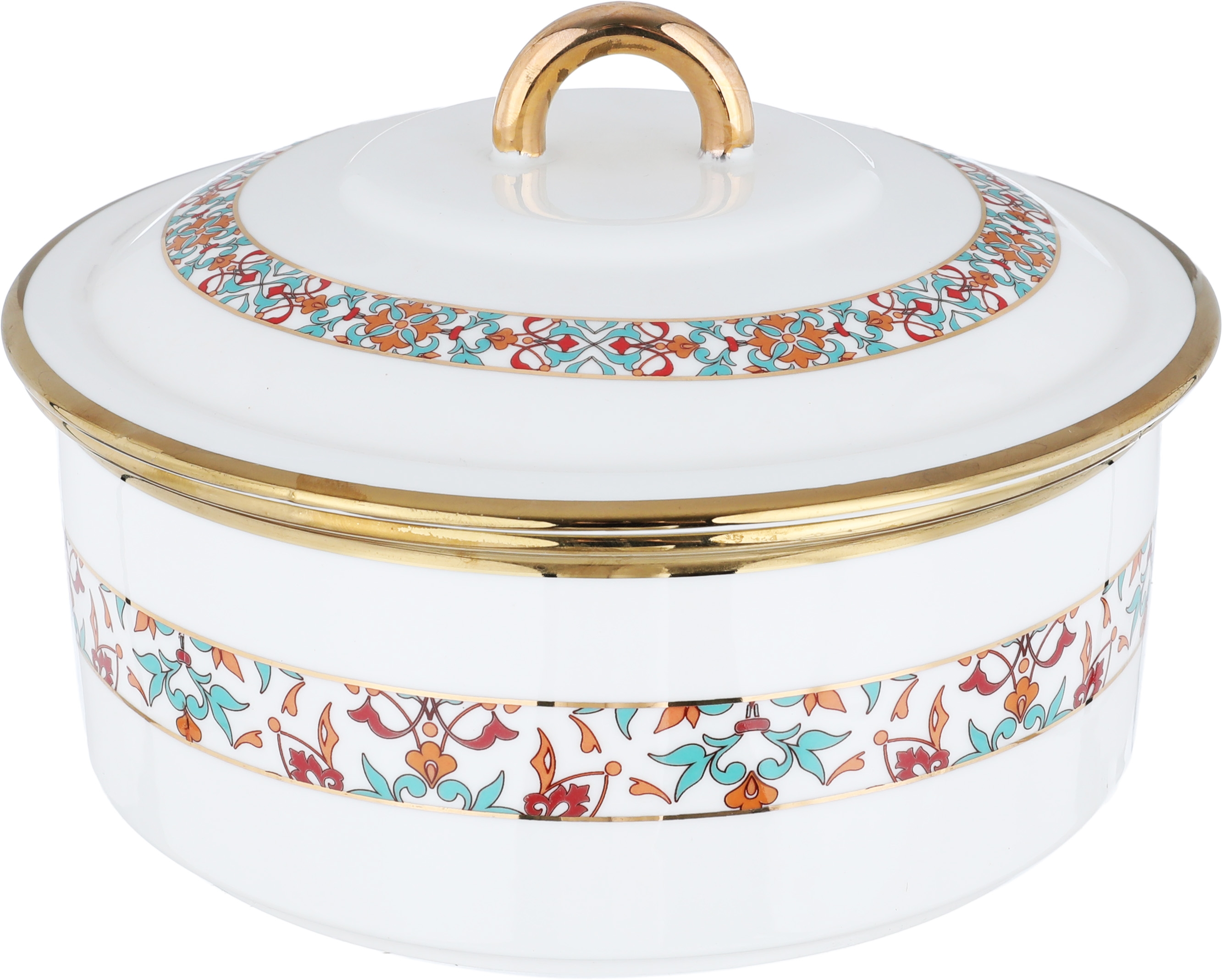 One More Porcelain Soup Set with Stand, 16 Pieces, Decorated - White Gold product image 4