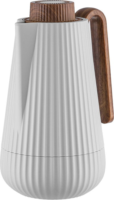 Glory Sumo Thermos, 1 liter, wooden handle, glass interior, pusher - light wood gray product image 4