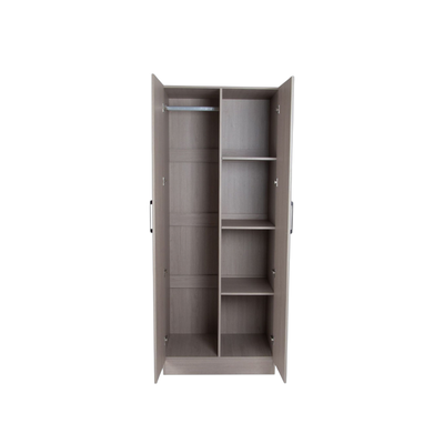 خزانة ملابس خشب ام دي اف، 200×80×54 سم، 2 باب - رمادي product image 3