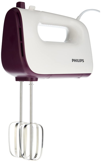 Philips HR3740/11 Hand Mixer, 400W, 5 Speeds - White/Purple product image 9