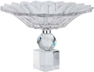 صحن تقديم حلا السيف غاليري، 23x23x16 سم، قاعدة شفاف، منقوش - شفاف product image