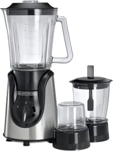 Black BX600G-B5 & Decker Electric Blender, 600 Watts, 1 Liter, 3 Speeds - Black Silver product image