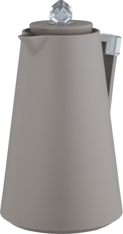 ترمس الماسة بلاستيك افريست، 1 لتر، حافظة داخلية زجاج، ضغاط - كابتشينو شفاف product image 3