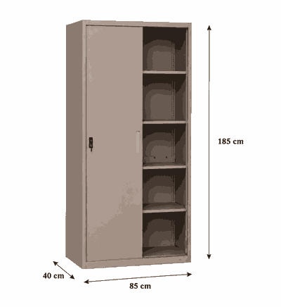 دولاب ملفات معدن، 185×85×40 سم - بيج product image 3