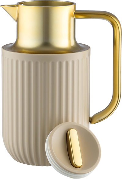 Everest Laura thermos, 1 liter, golden handle, thermal glass inner shell, plastic outer shell - beige product image 5