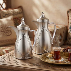 طقم ترامس طيف السيف غاليري، 0.7 / 1 لتر، 2 قطعة، خامة داخلية زجاج، يد شفاف، غطاء ضغاط - فضي product image 2