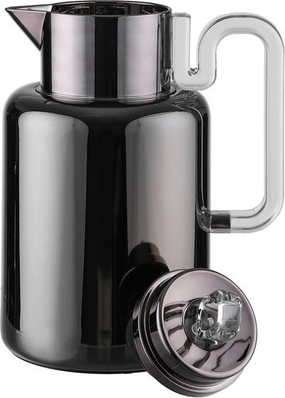Al Saif Gallery Ronaq Thermos Set, 21 Pieces, 1/0.5 Liter, Teas with Saucers, Coffee Cups, Tray, Transparent Handle - Black product image 7