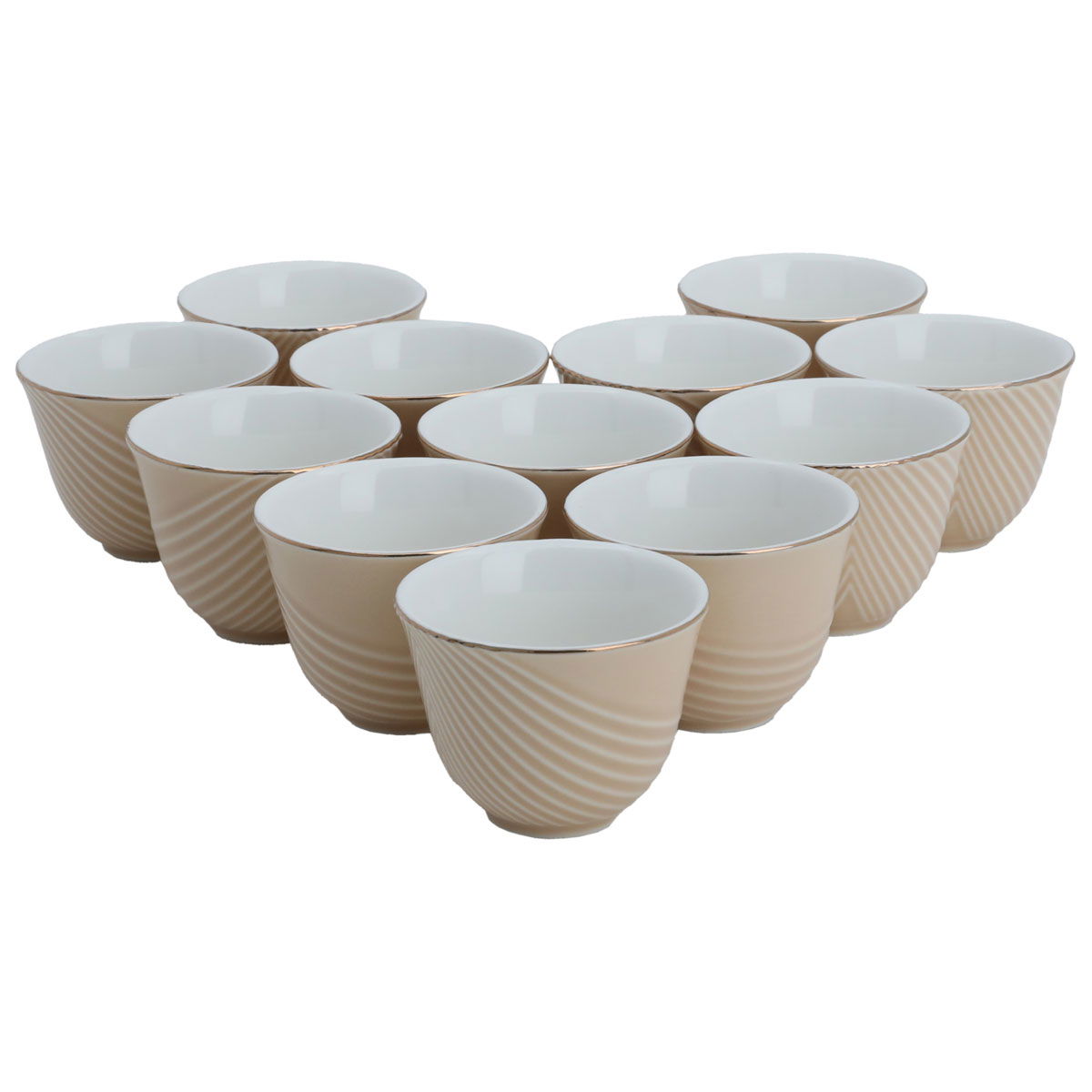 Al Saif Gallery Porcelain Coffee Cup Set, 12 Pieces - Beige product image 2