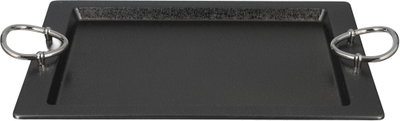 طقم صواني تقديم استيل الجهوري، 3 قطع - اسود لامع product image 4