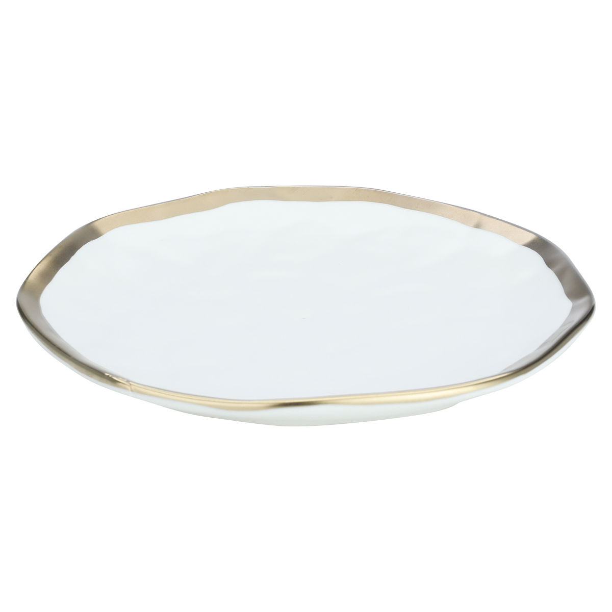 Al Saif Gallery porcelain plate, 18x18x2.5 cm, round, with golden calligraphy, small - white product image