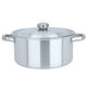 Robust aluminum pot with lid and handles, 24 cm, round - silver product image 1