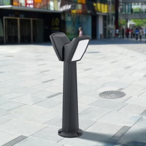 Norco Modern Double Aluminum Glass Garden Post, 95 x 16.5 cm, T5 Base - Black product image
