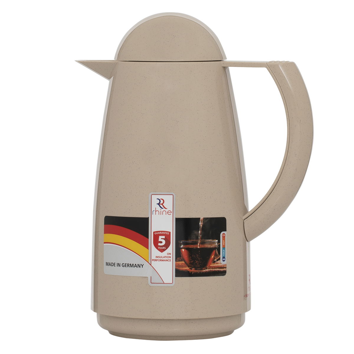 Rhinestone thermos, 0.5 liters, thermal glass inner container, plastic outer shell - brown product image