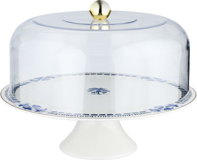 طقم ستاند كيك بورسلان السيف غاليري، 9 قطع، مشجر ازرق، قاعدة - ابيض شفاف product image 3