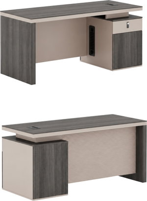 مكتب إداري خشب MDF، 140x70x75 سم - رمادي غامق بيج product image