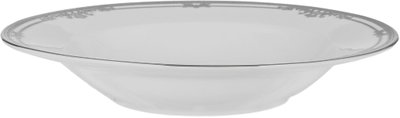 طقم سفرة بورسلان ريدج، 122 قطعة - ابيض فضي product image 2