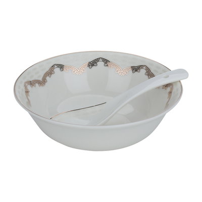 طقم سفرة بورسلان السيف غاليري، 65 قطعة، منقوش أسود - أبيض product image 4