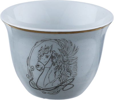 Al Saif Gallery Arabic coffee cups set, 12 pieces, 90 ml, horse pattern - Grey product image 3