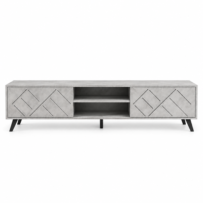 طاولة تلفزيون،  50×160×40 سم، خشب MDF، قواعد - رمادي فاتح product image 3