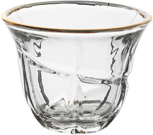 طقم فناجين قهوة عربي ماكس زجاج السيف غاليري، 6 قطع، بخط ذهبي - شفاف product image 2