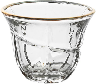 Al Saif Gallery set Arab of Max coffee cups fromAl Saif Gallery glass, 6 pieces, with golden font - transparent product image 2