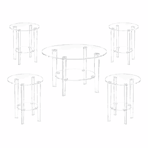 طقم طاولات اكريلك و زجاج، 5 قطع - شفاف product image 2
