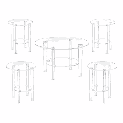 طقم طاولات اكريلك و زجاج، 5 قطع - شفاف product image 2