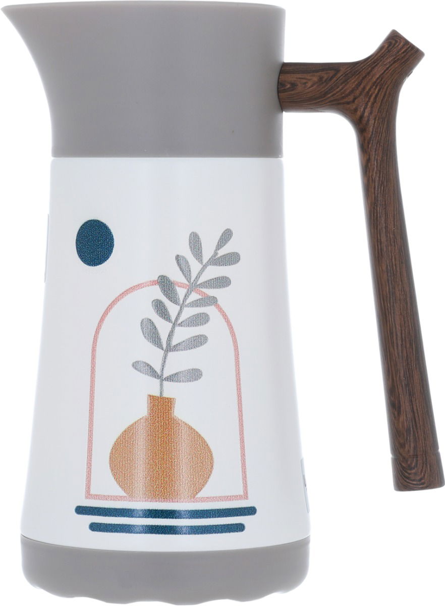 Al Saif Gallery thermos, 0.35 liters, steel inner container, steel outer shell - white grey product image