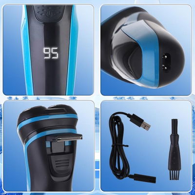 Winning Star ST-5680 Beard Trimmer and Shaver, 8W, 90-Minute Run, Waterproof - Black/Blue product image 2
