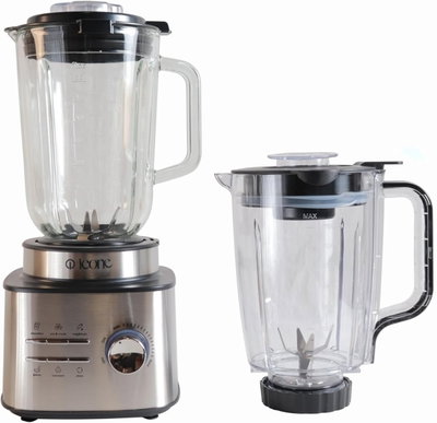 خلاط ايكون، 1800 واط، 1.75/1.5 لتر، 5 سرعات، شفرات ستانلس ستيل، TB-8118A - فضي product image 1
