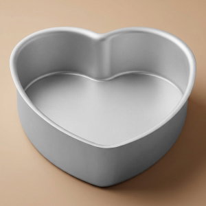 قالب كيك ألمنيوم بيك شيف، 10×2 انش، قلب، بقاعدة متحركة - فضي product image