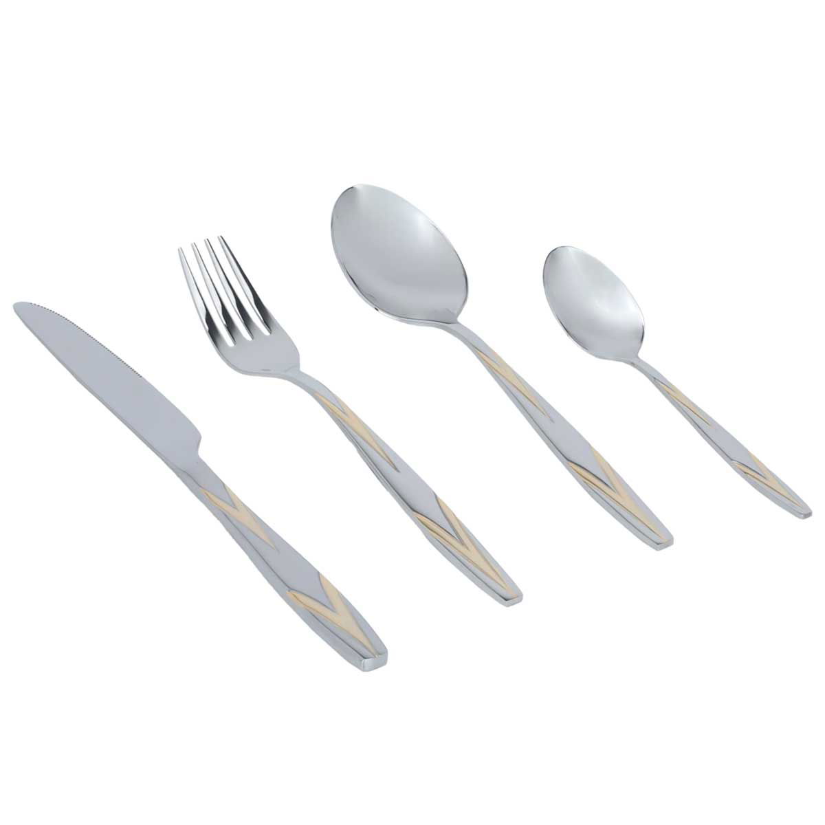 Al Saif Gallery steel spoon set with aluminum case, 72 pieces, gold-silver pattern product image 4