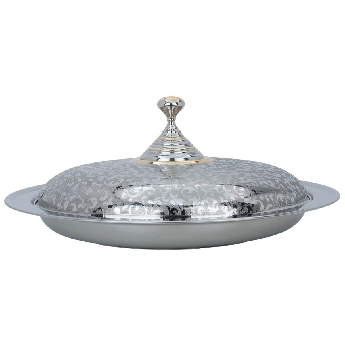 Gozy Steel with Saif Gallery Engraved Cover, 50 cm, Round - Silver product image 1