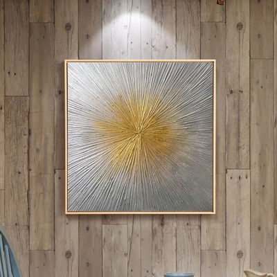 لوحة جدارية كانفس يدوي، 100×100 سم، اطار اسود - متعدد الالوان product image 3